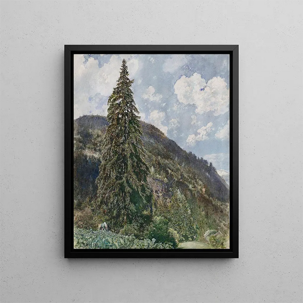 Rudolf von Alt - The old Spruce in Bad Gastein.webp