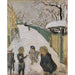 Maalauksen jäljennös Rue enneigée avec des enfants jouant - Pierre Bonnard
