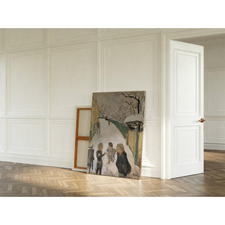 Rue enneigée avec des enfants jouant - Pierre Bonnard | Reproduction Tableau Décoration murale affiche copie