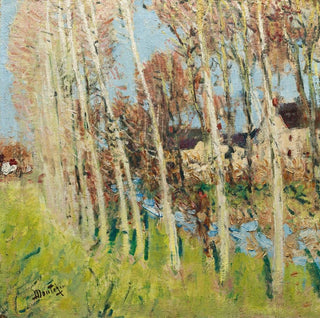 Ruisseau bordé de peupliers - Pierre-Eugène Montzin