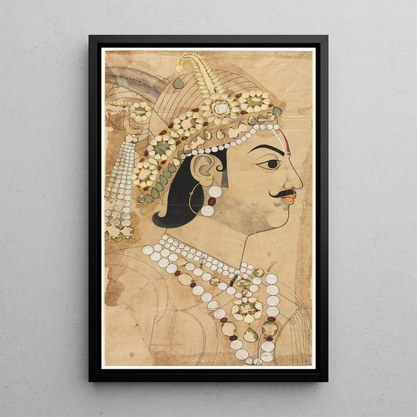Maharaja Pratap Singh 1764-1803 - Sahib Ram — kehystetty taideteos seinällä