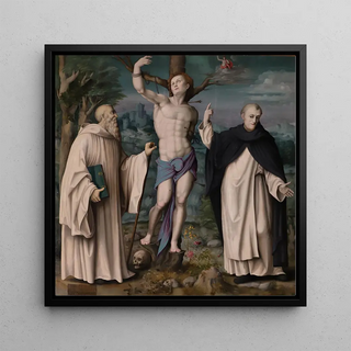 Saint Sébastien entre Romuald et Vincent Ferrier - Bacchiacca