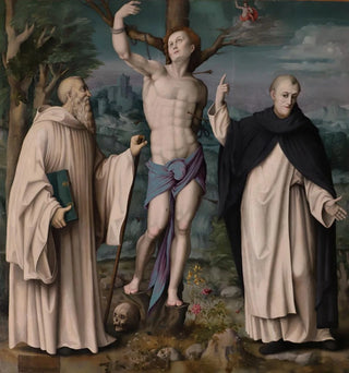 Saint Sébastien entre Romuald et Vincent Ferrier - Bacchiacca