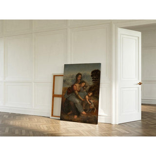 Sainte Anne, la Vierge et l'Enfant Jésus jouant avec un agneau - Leonard de Vinci | Reproduction Tableau Décoration murale affiche copie