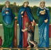 Sainte Barbara, Sainte Dorothée ja Sainte Agnès - Sir Edward Coley Burne-Jones — esillä sisätilassa