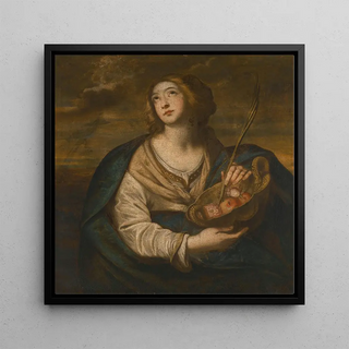Sainte Dorothée avec un panier de fruits et de fleurs et un palmier - Niccol de Simone