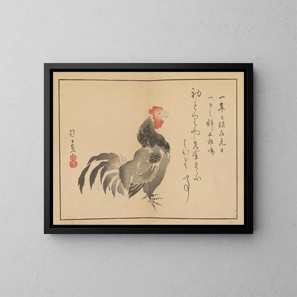 Sakai Hoitsu, kukka- ja lintumaalaus - Sakai Hōitsu — kehystetty taideteos seinällä