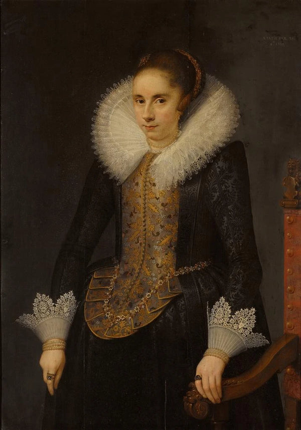 Maalauksen jäljennös Catharina Fourmenoisin muotokuva 1598-1665 - Salomon Mesdach