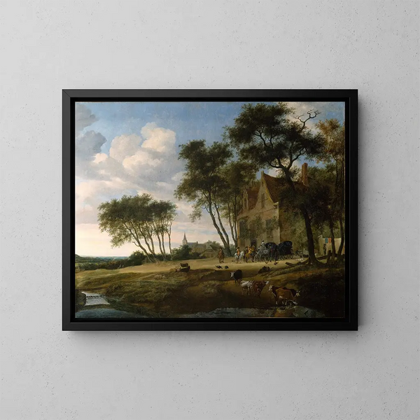 L-taidetuote Salomon van Ruysdael - Loppu — kehystetty taideteos seinällä