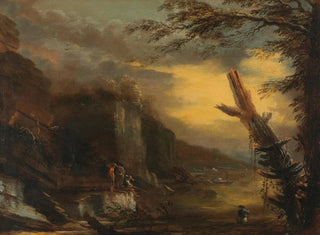 Salvator Rosa - Figures fishing in a rocky coastal landscape.webp