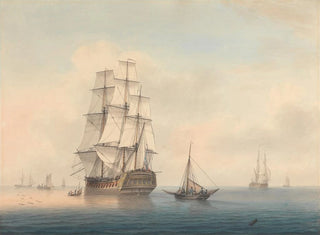 Samuel Atkins - A Warship Preparing to Leave the Anchorage.webp