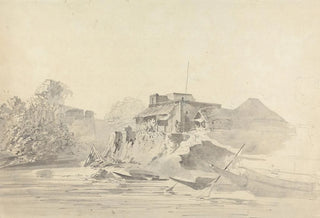 Samuel Davis - River Scene with Native Buildings.webp
