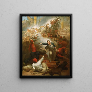 Samuel Drummond - Captain William Rogers capturing the Jeune Richard 1 October 1807.webp
