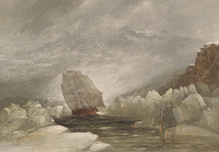 Samuel Gurney Cresswell - HMS Investigator running through a narrow channel.webp