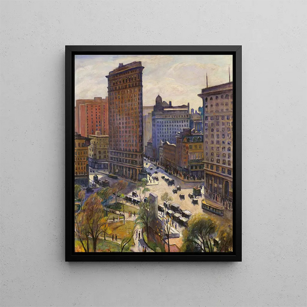 Le Flatiron Building - Samuel Halpert — kehystetty taideteos seinällä