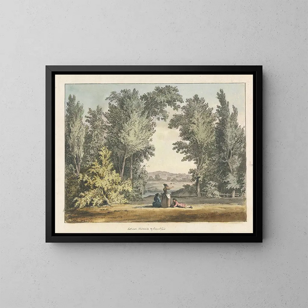 Entre Chiswick et Brentford - Samuel Hieronymus Grimm — kehystetty taideteos seinällä