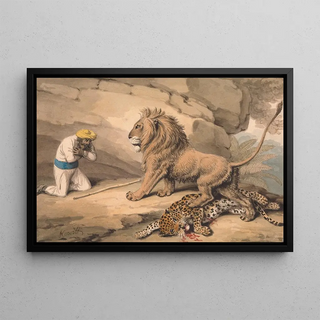 Samuel Howitt - A Lion Standing over a Wounded Leapard.webp