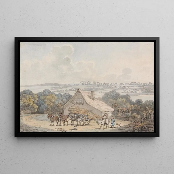 Samuel Howitt - Landscape with Hay Cart before a Cottage.webp