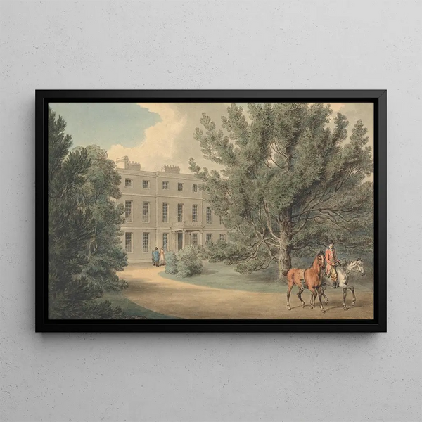 Samuel Howitt - Rider Leading a Second Horse Leaving the Grounds of a Country House.webp