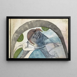 Samuel Jessurun de Mesquita - Antropomorf figuur met een harlekijnsmuts onder een boog.webp