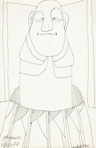 Samuel Jessurun de Mesquita - Mannenkop boven drie kragen van voren gezien.webp