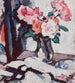 Roses roses dans un vase en verre - Samuel John Peploe — näkymä teoksesta