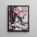 Roses roses dans un vase en verre - Samuel John Peploe — kehystetty taideteos seinällä