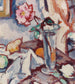 Rose rose dans un vase en verre avec des fruits - Samuel John Peploe — näkymä teoksesta