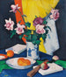 Roses rouges et roses, oranges et éventail - Samuel John Peploe — näkymä teoksesta