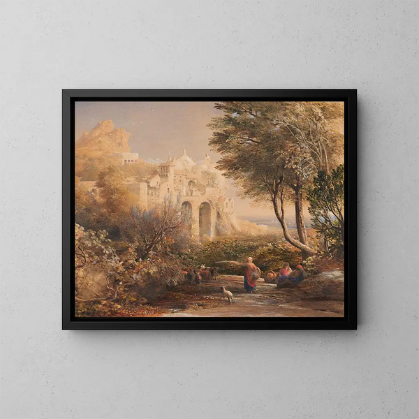 La Vocatella à Chapel construite par un ermite près de Corpo de Cava dans le voisinage de Salerne et Naples - Samuel Palmer — kehystetty taideteos seinällä