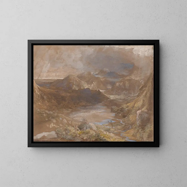 Llwyngwynedd ja osa Llynyddinaa Capel Curigin ja Beddgelertin välillä, Pohjois-Wales - Samuel Palmer — kehystetty taideteos seinällä