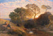 Auringonlasku - Samuel Palmer — näkymä teoksesta