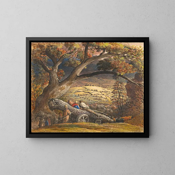 Le chariot de bois - Samuel Palmer — kehystetty taideteos seinällä