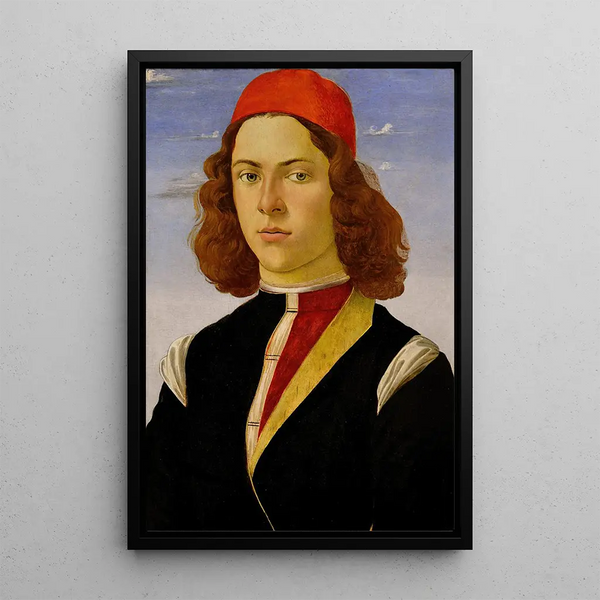 Portrait d'un jeune homme - Sandro Botticelli — kehystetty taideteos seinällä