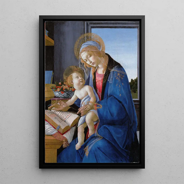 La Vierge à l'Enfant, La Madone du livre - Sandro Botticelli — kehystetty taideteos seinällä