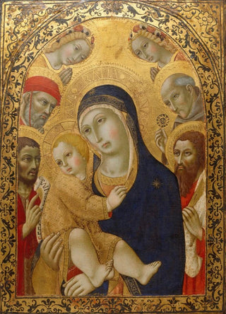 Sano di Pietro - Madonna and Child with Saints Jerome John the Baptist Bernardino and Bartholomew.webp