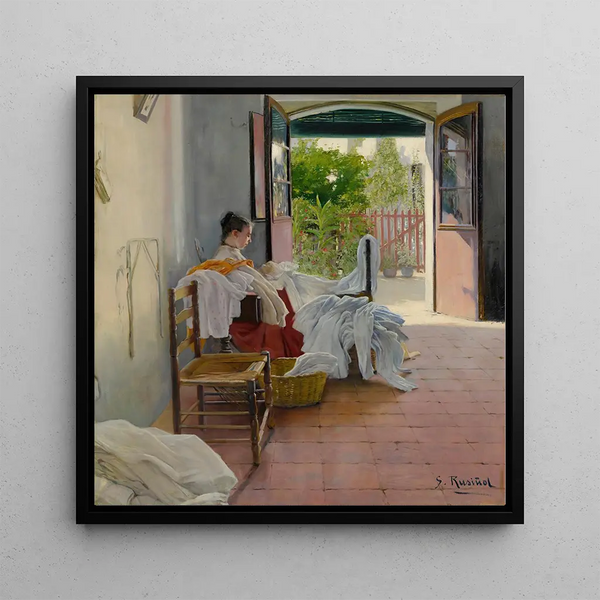 Maalaus La couturière Sitges - Santiago Rusiol | Taidetuloste