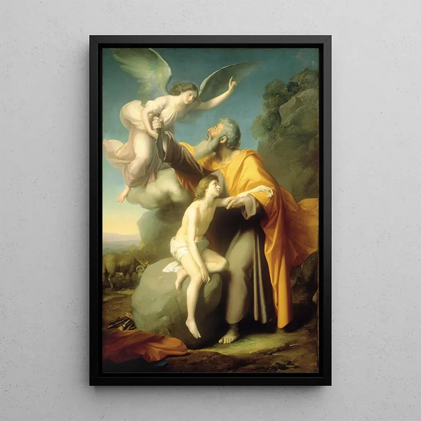 Le Sacrifice d'Isaac - Santiago Rebull — kehystetty taideteos seinällä