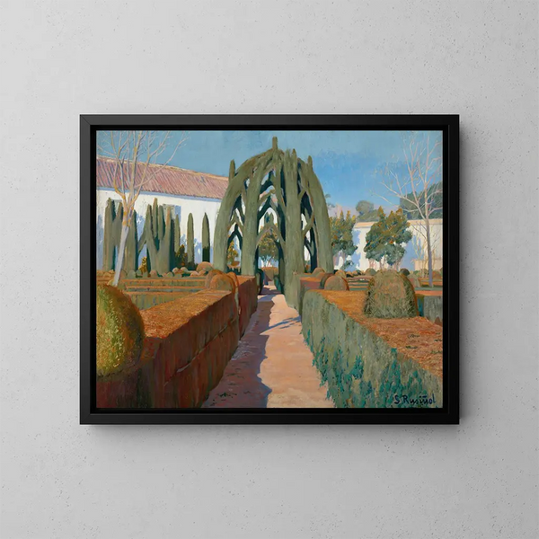 Le Jardin de la Danseuse Granada - Santiago Rusiñol — kehystetty taideteos seinällä