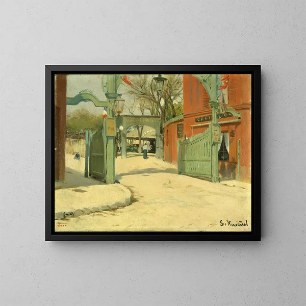 Entrée du parc du Moulin de la Galette - Santiago Rusiñol — kehystetty taideteos seinällä