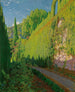 Sa Coma -puutarha -maalaus Santiago Rusiñol — näkymä teoksesta