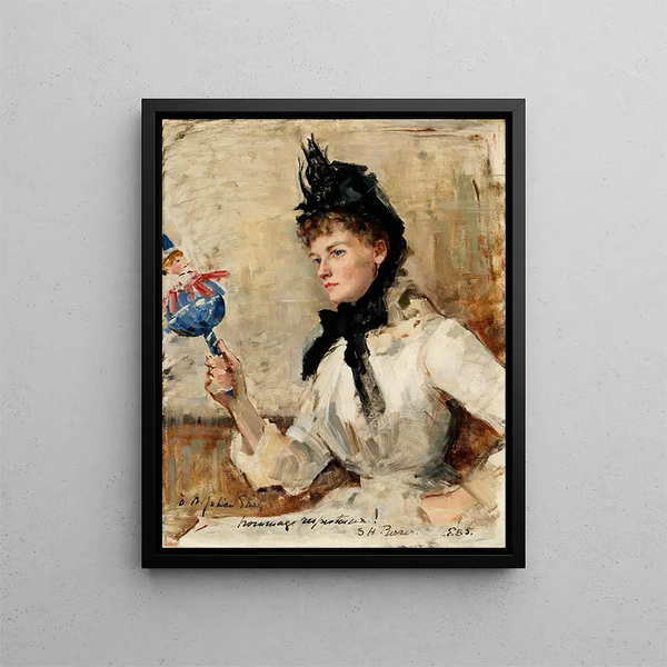 Sarah Henrietta Purser - A Lady Holding a Rattle.webp