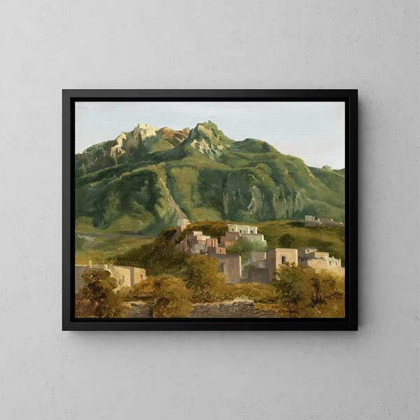 Village sur l'île d'Ischia - Sébastien Norblin de la Gourdaine — kehystetty taideteos seinällä