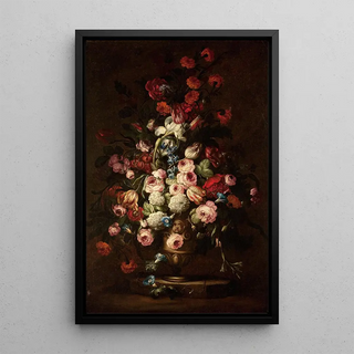 School of Bartolomeo Bimbi - Elaborate Floral Bouquet in Footed Vase.webp