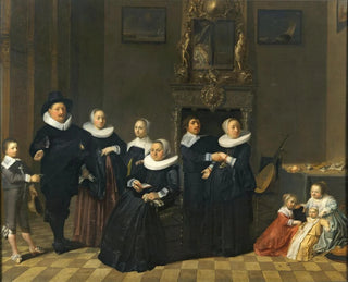School of Haarlem - Portrait Of A Family In An Elegant Interior.webp