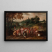 Hans Jordaens III:n koulun "Les Frères de Joseph en Route pour Acheter du Grain en Égypte dans un Paysage Boisé" — kehystetty taideteos seinällä