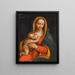 Neitsyt Marian ja lapsen maalaus - Leonardo da Vinci -koulu — kehystetty taideteos seinällä