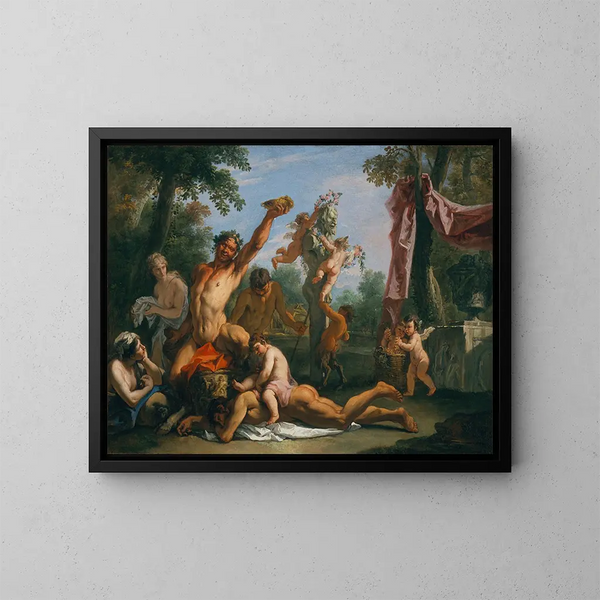 Un Bacchanal - Sebastiano Ricci — kehystetty taideteos seinällä