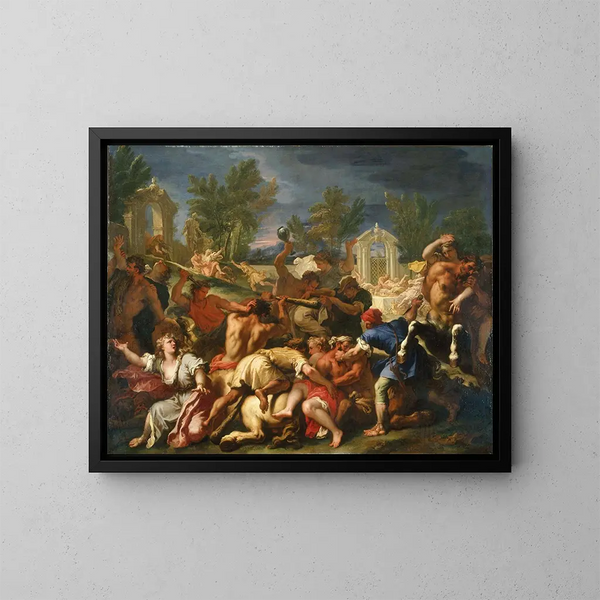 La bataille des Lapithes et des Centaures - Sebastiano Ricci — kehystetty taideteos seinällä