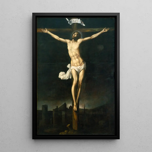 Christ en croix - Sebastián López de Arteaga — kehystetty taideteos seinällä
